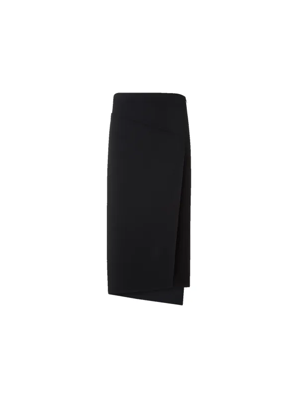Long Asymmetrical Skirt in Wool Double-Face sold by Akris