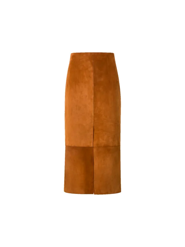 Pencil Skirt in Suede made by Akris