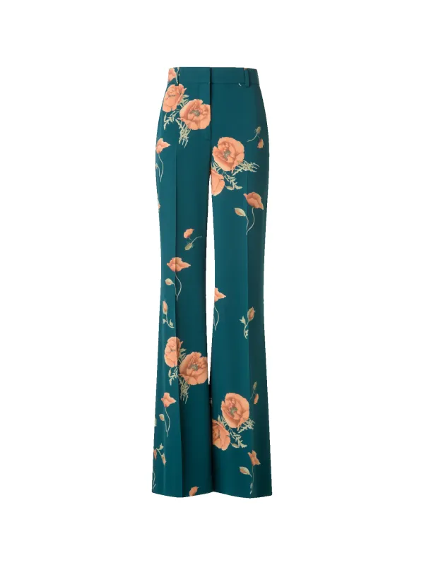 Wide Silk Pants with Anemone Print sold by Akris