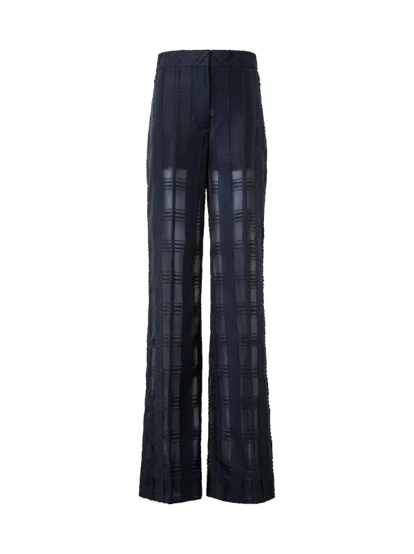 Straight Wide Cotton Plaid Pants sold by Akris