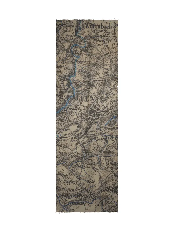 Cashmere Silk Scarf with St. Gallen Map Print made by Akris