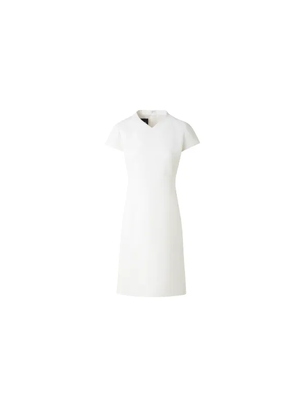 V-Neck Sheath Dress in Cotton Silk Double-Face sold by Akris