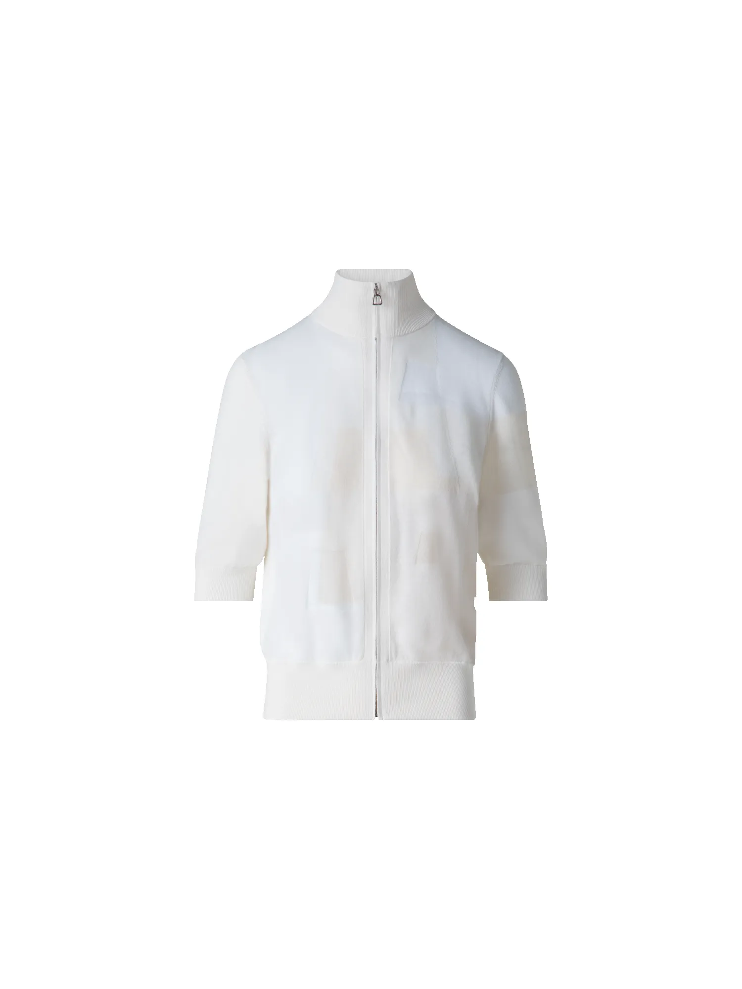 Cotton Knit Cardigan with Trpezoid Jacquard sold by Akris