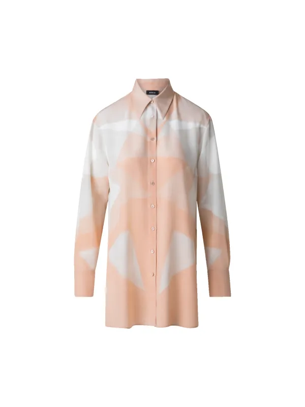 Silk Tunic Blouse with Chiaroscuro Print sold by Akris