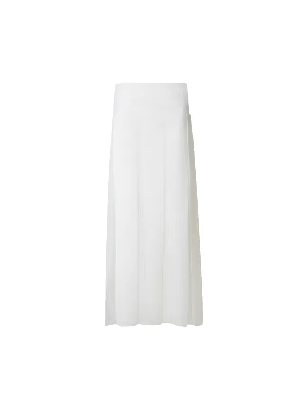 Pleated Midi Skirt in Lined Techno Grid sold by Akris