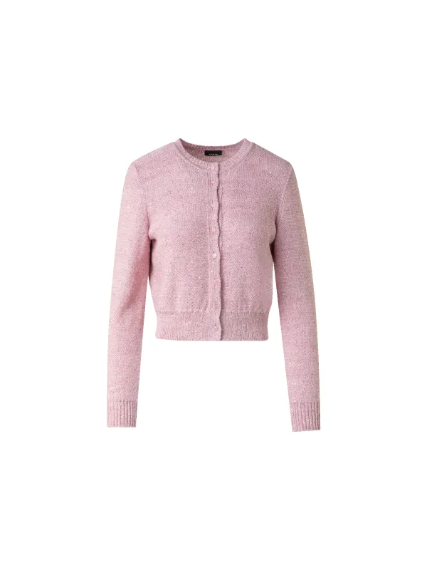 Cardigan in Linen Cotton with Micro Sequins sold by Akris