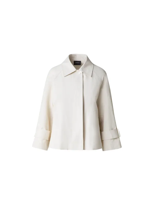 Water Repellent Short Jacket in Coated Linen sold by Akris