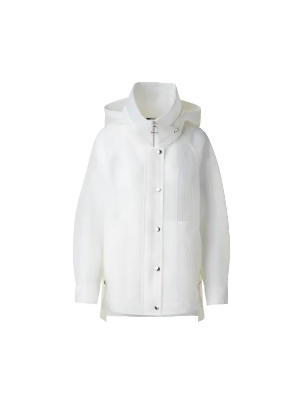 Water Repellent Parka in Sheer Techno-Grid sold by Akris