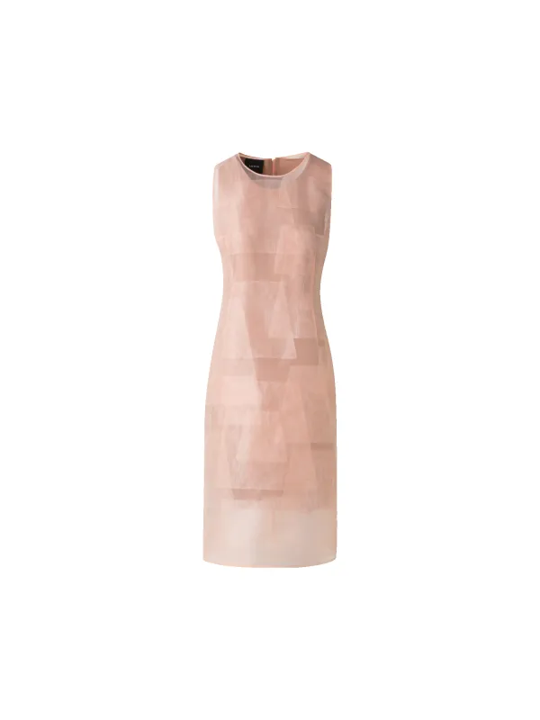 Sheath Dress in Sheer Trapezoid Organza Layers sold by Akris
