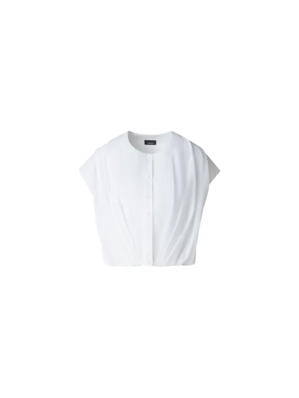 Sleeveless Cotton Voile Blouse made by Akris