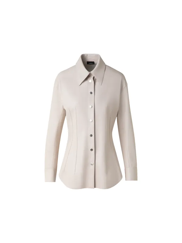 Fitted Leather Blouse sold by Akris