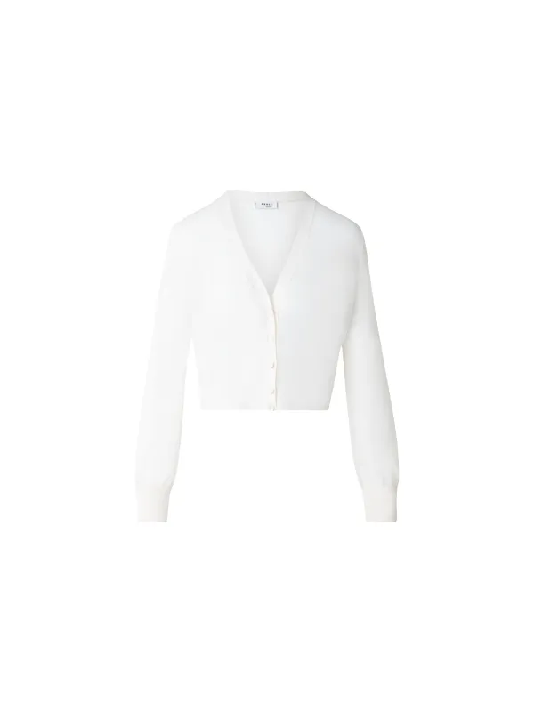 Sheer Cropped Knit Cardigan with Volume Sleeves sold by Akris