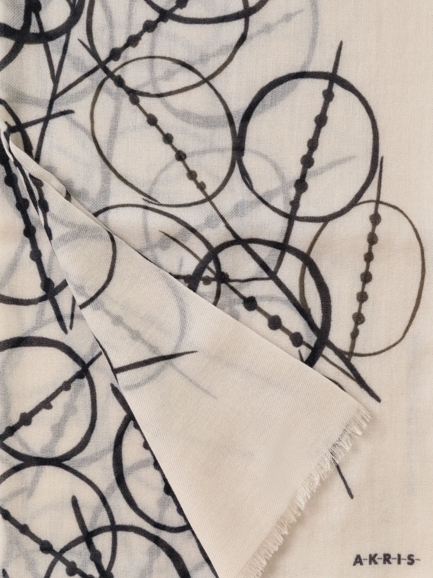 Cashmere Scarf with Polka Dots Print sold by Akris product image thumbnail 3