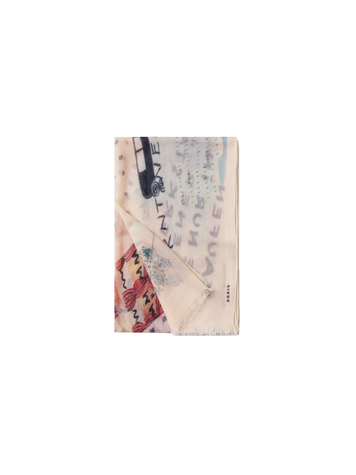 Cashmere Scarf with "Kärntner Strasse 42" Print sold by Akris product image thumbnail 3