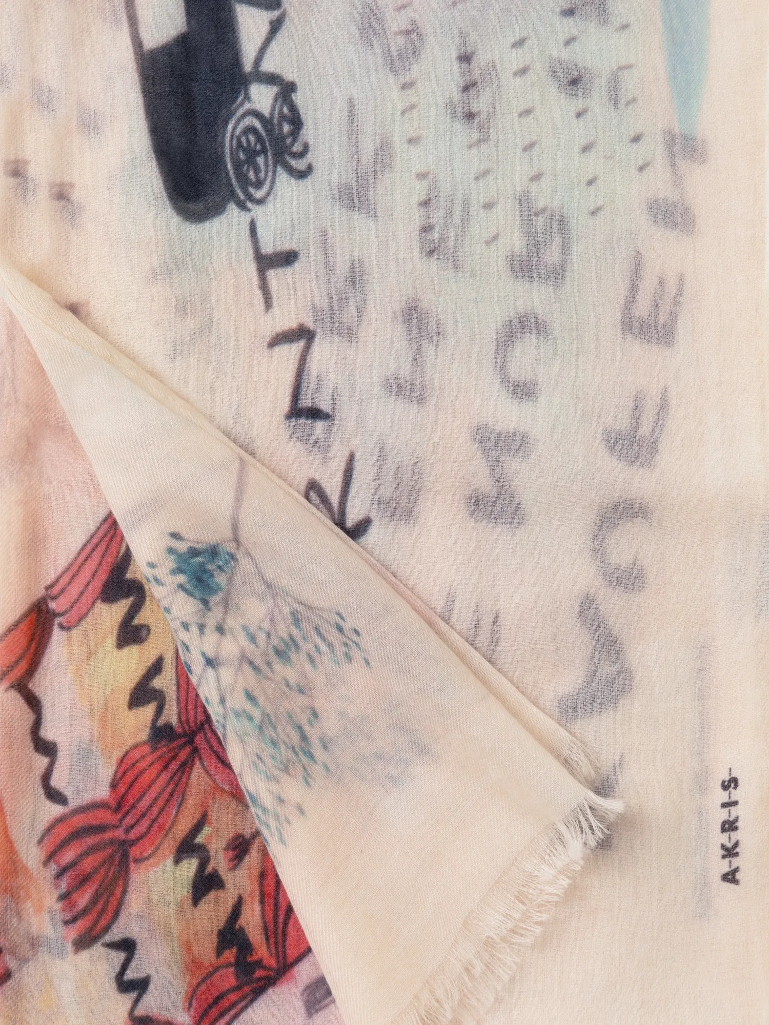 Cashmere Scarf with "Kärntner Strasse 42" Print sold by Akris product image thumbnail 2