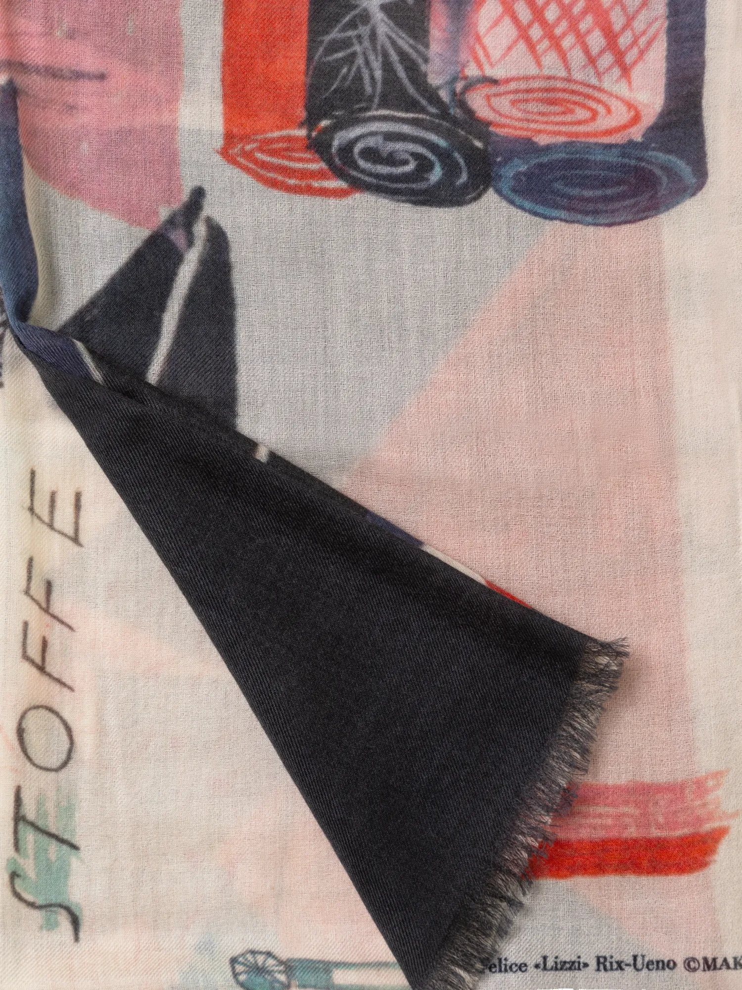 Cashmere Scarf with "Kaufen Sie Nur" Print sold by Akris product image thumbnail 3