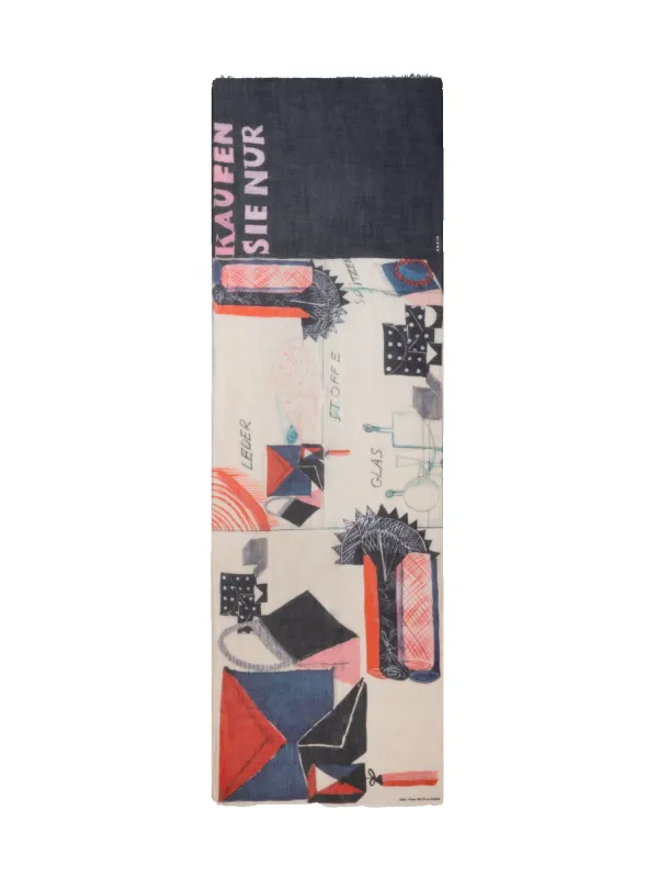 Cashmere Scarf with "Kaufen Sie Nur" Print sold by Akris