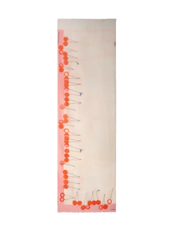 Cashmere Scarf with Cherries Print sold by Akris
