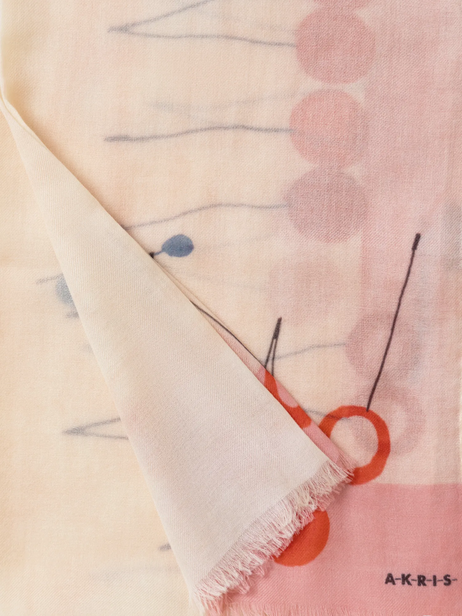 Cashmere Scarf with Cherries Print sold by Akris product image thumbnail 3