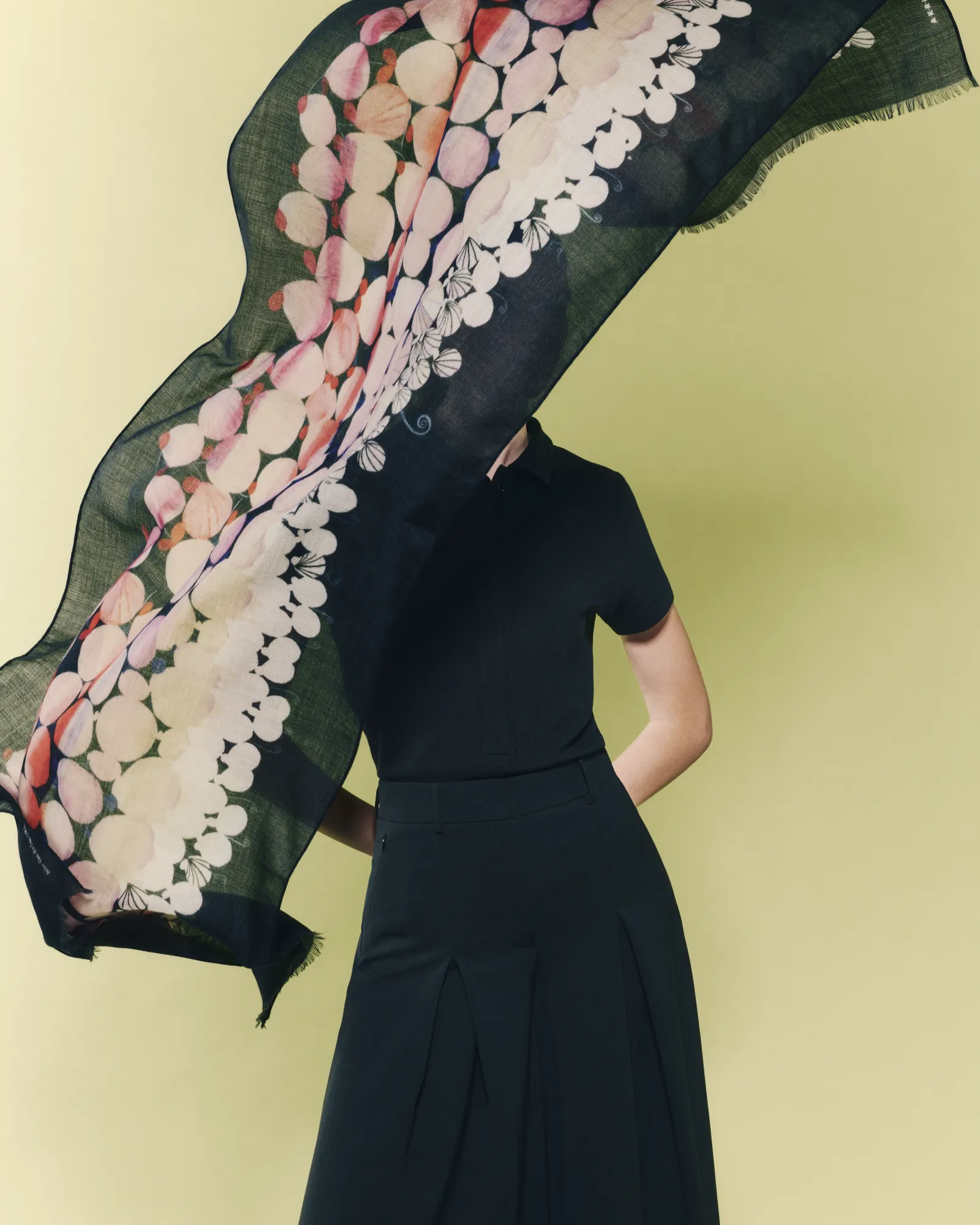 Cashmere Scarf with Silver Dollars Print sold by Akris product image thumbnail 2