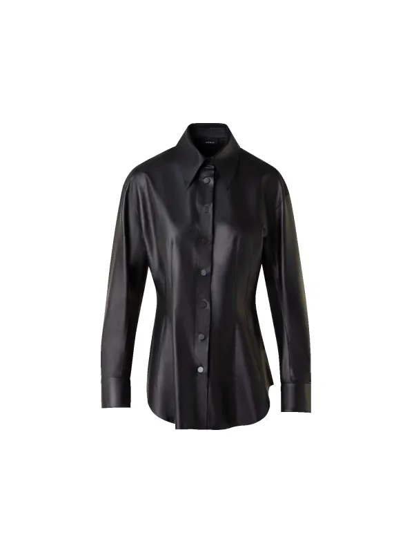 Fitted Leather Blouse sold by Akris