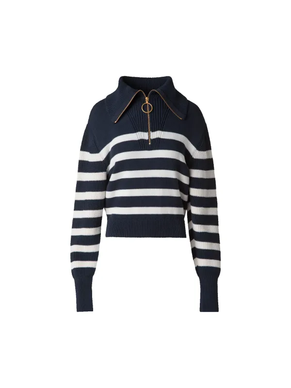 Striped Marine Style Sweater with Sailor Collar sold by Akris