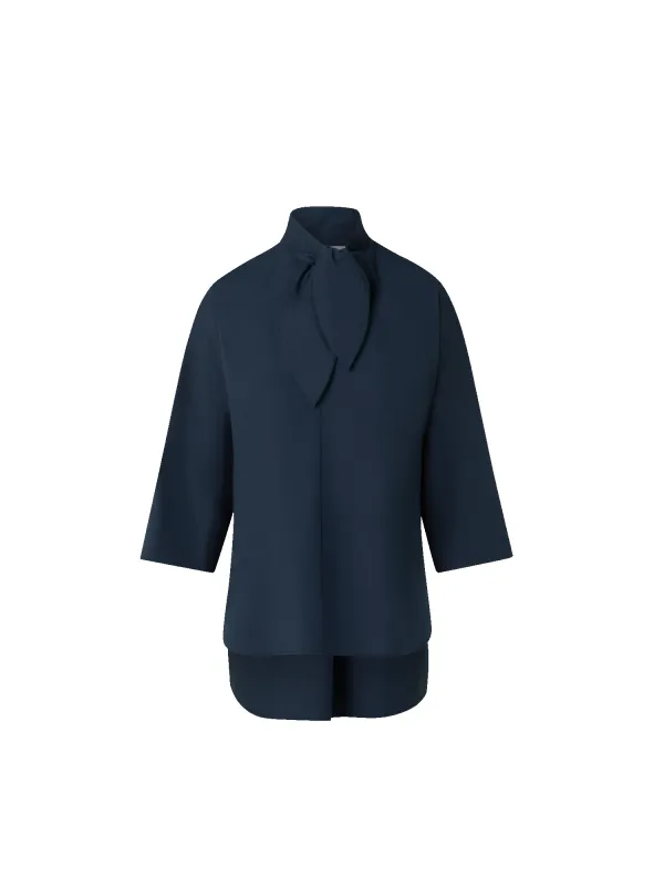 Tunic Blouse in Cotton with Collar Knot sold by Akris