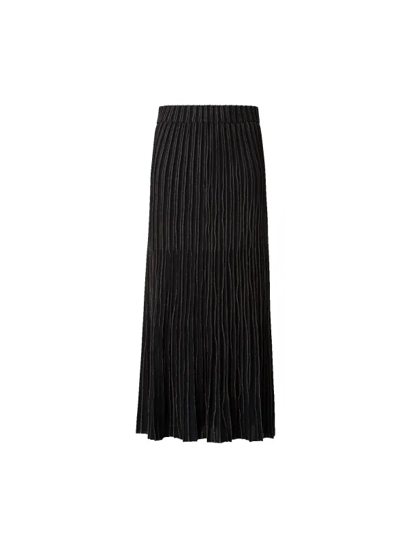 Midi Knit Skirt with and Golden Lurex Stripes sold by Akris