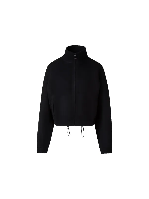 Cropped Cashmere Piqué Cardigan with Zip sold by Akris