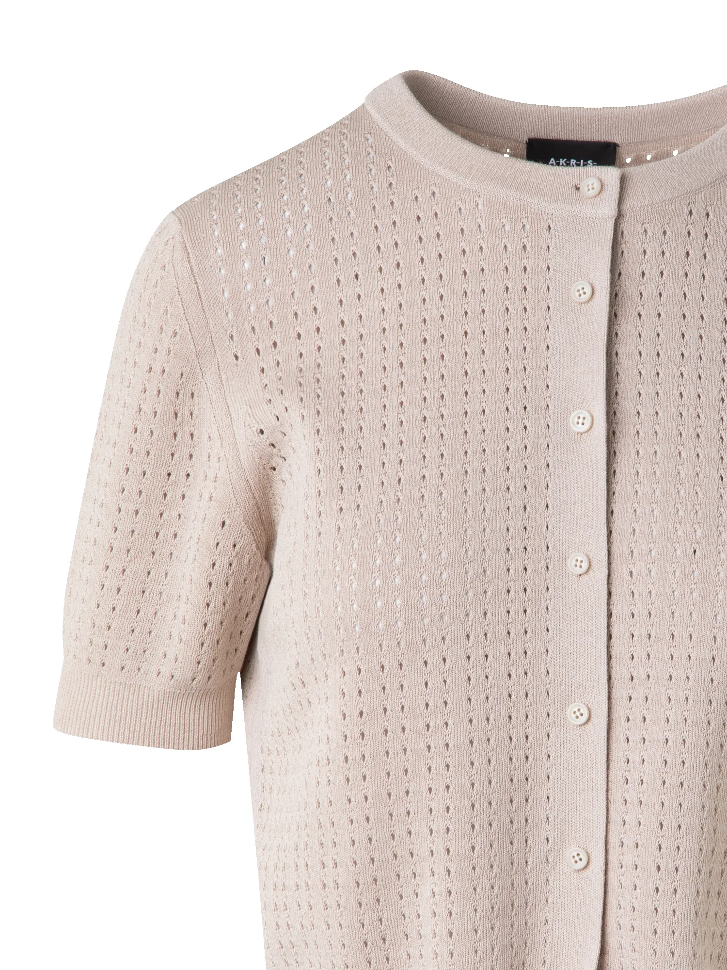 Short Sleeve Knit Cardigan in Silk Cotton sold by Akris product image thumbnail 4