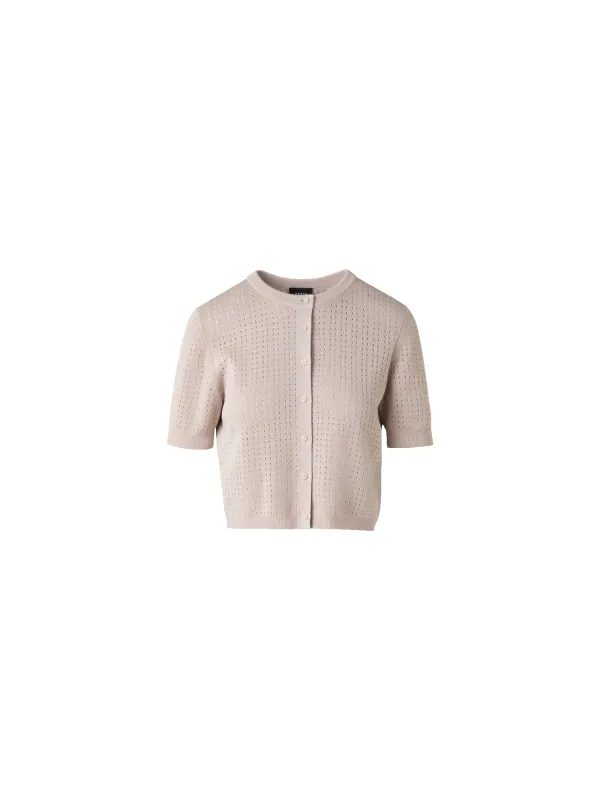 Short Sleeve Knit Cardigan in Silk Cotton sold by Akris