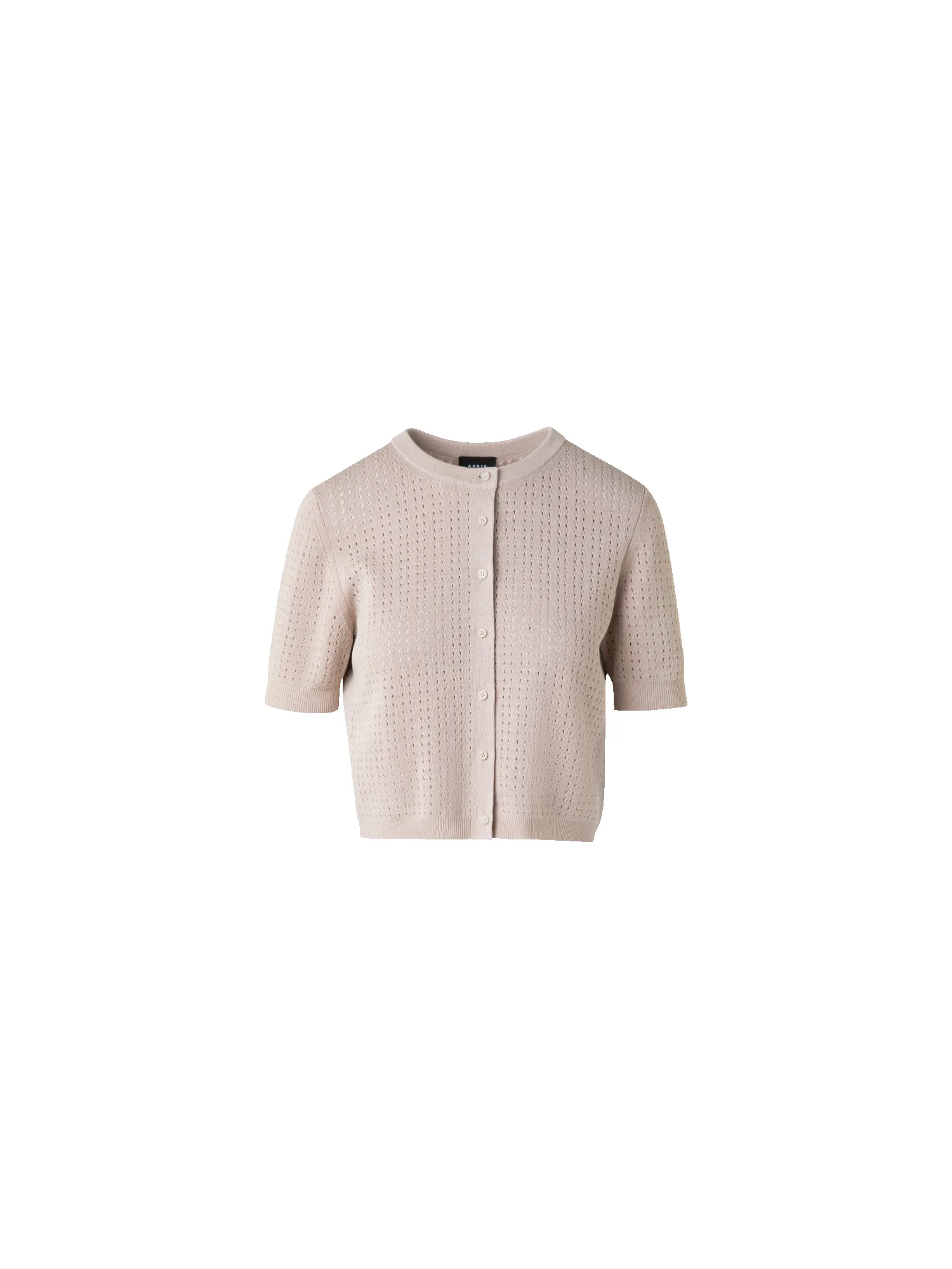 Short Sleeve Knit Cardigan in Silk Cotton sold by Akris