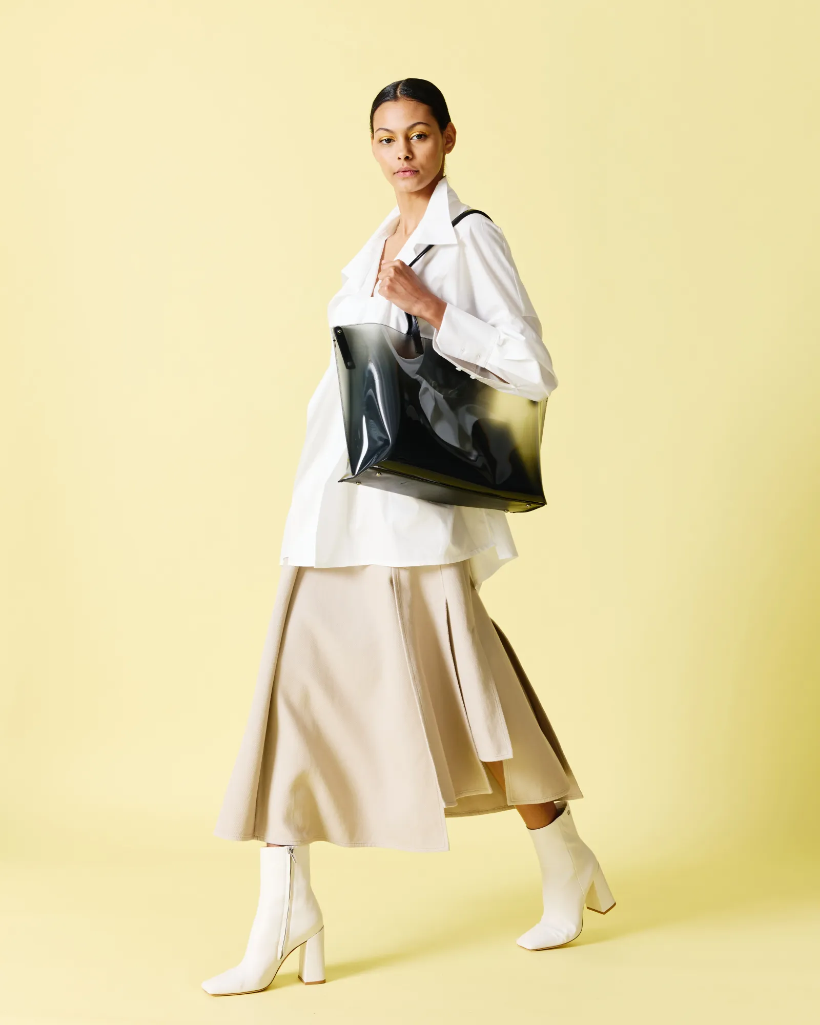 Asymetrical Midi Skirt in Cotton Double-Face sold by Akris product image thumbnail 2