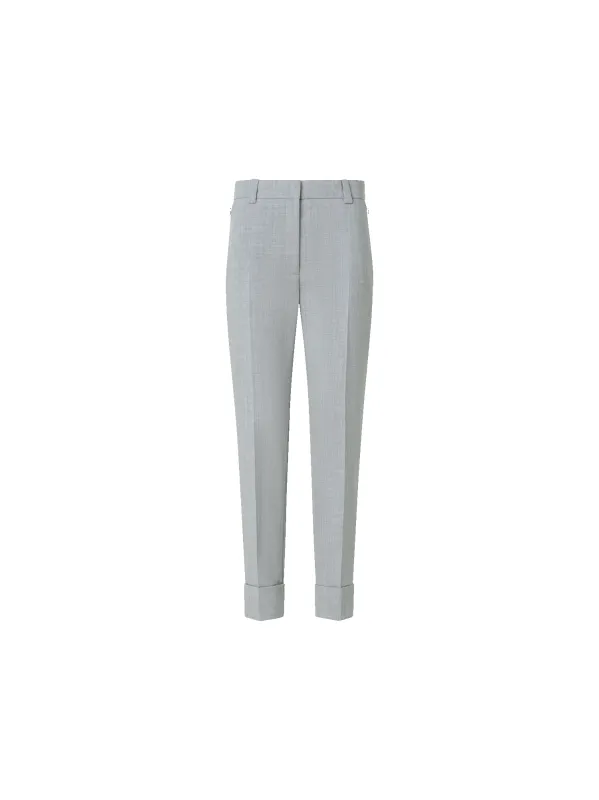 Cropped Tapered Wool Double-Face Pants made by Akris