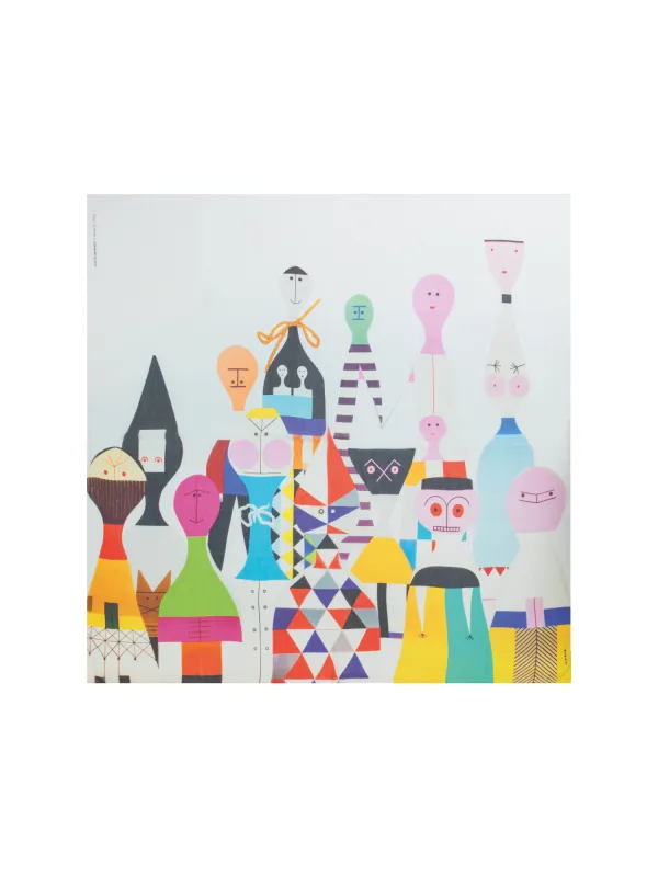 Cotton Silk Scarf with Wooden Dolls Print sold by Akris