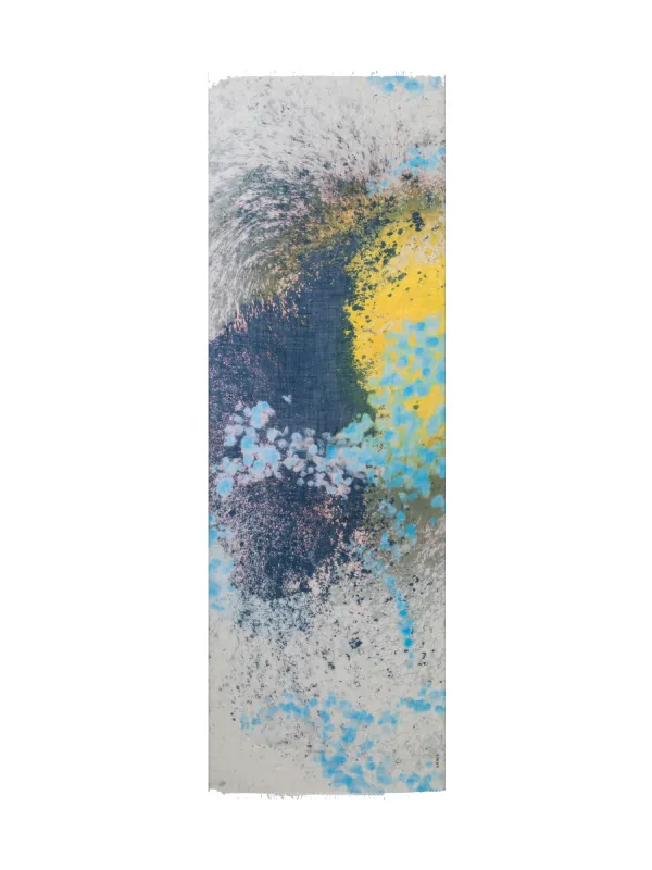 Cashmere Silk Scarf with Waterlilly print sold by Akris