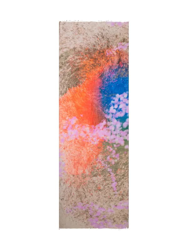 Cashmere Silk Scarf with Waterlilly print made by Akris
