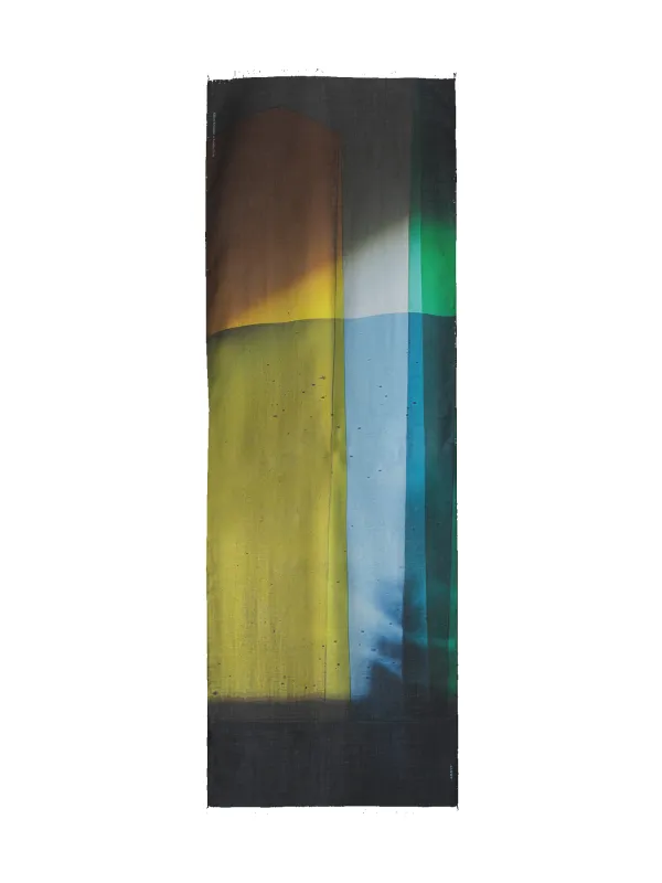 Cashmere Silk Mimosa Liquid Light Print Scarf sold by Akris