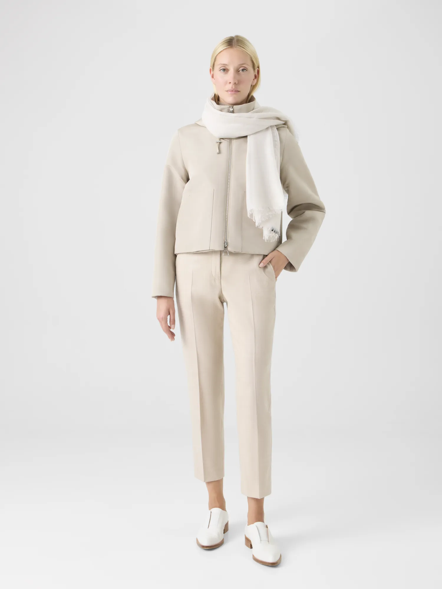 Cashmere Silk Scarf with Lurex Frame sold by Akris product image thumbnail 3