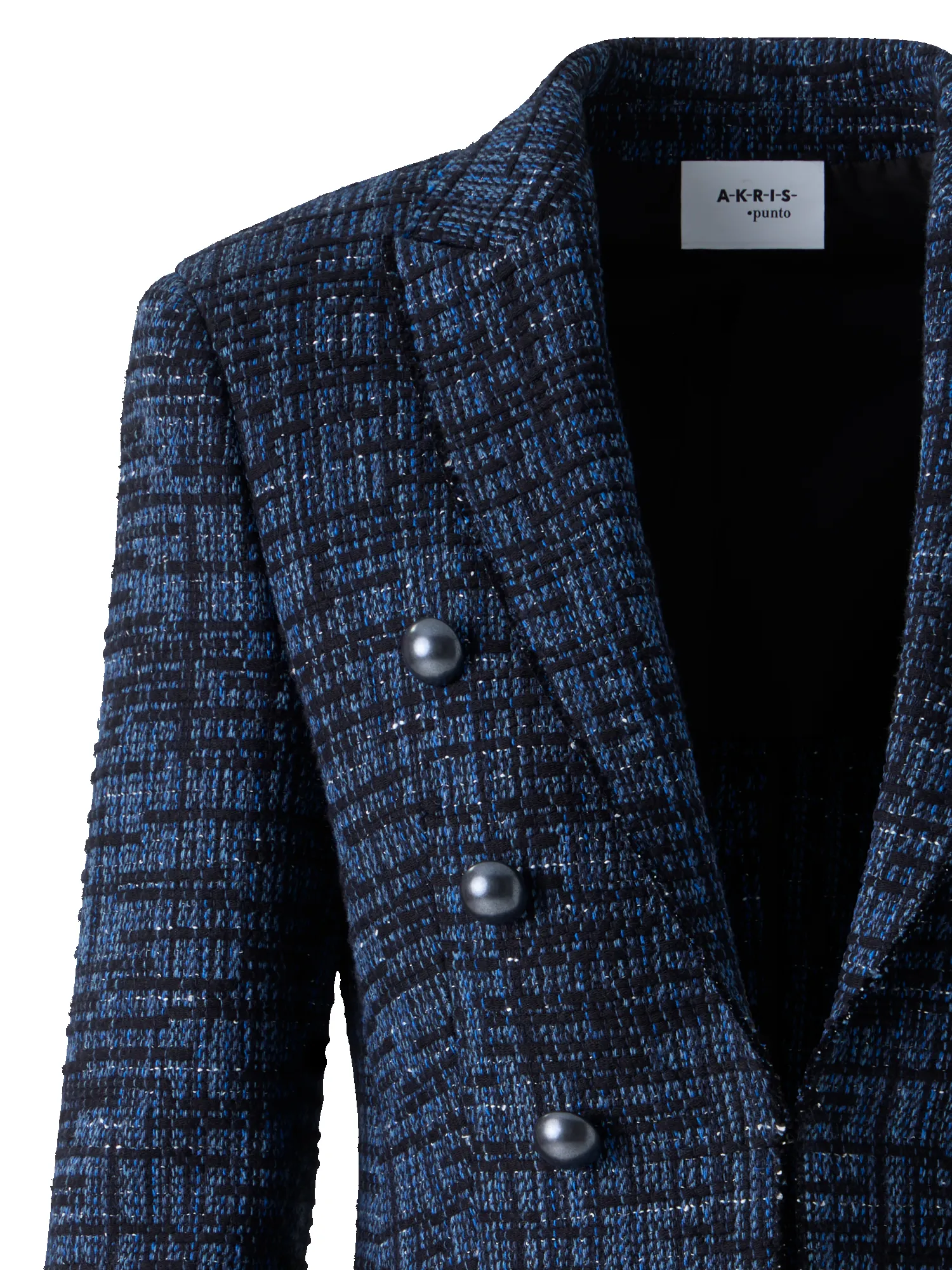 Raw Cotton Stripe Tweed Blazer sold by Akris product image thumbnail 2