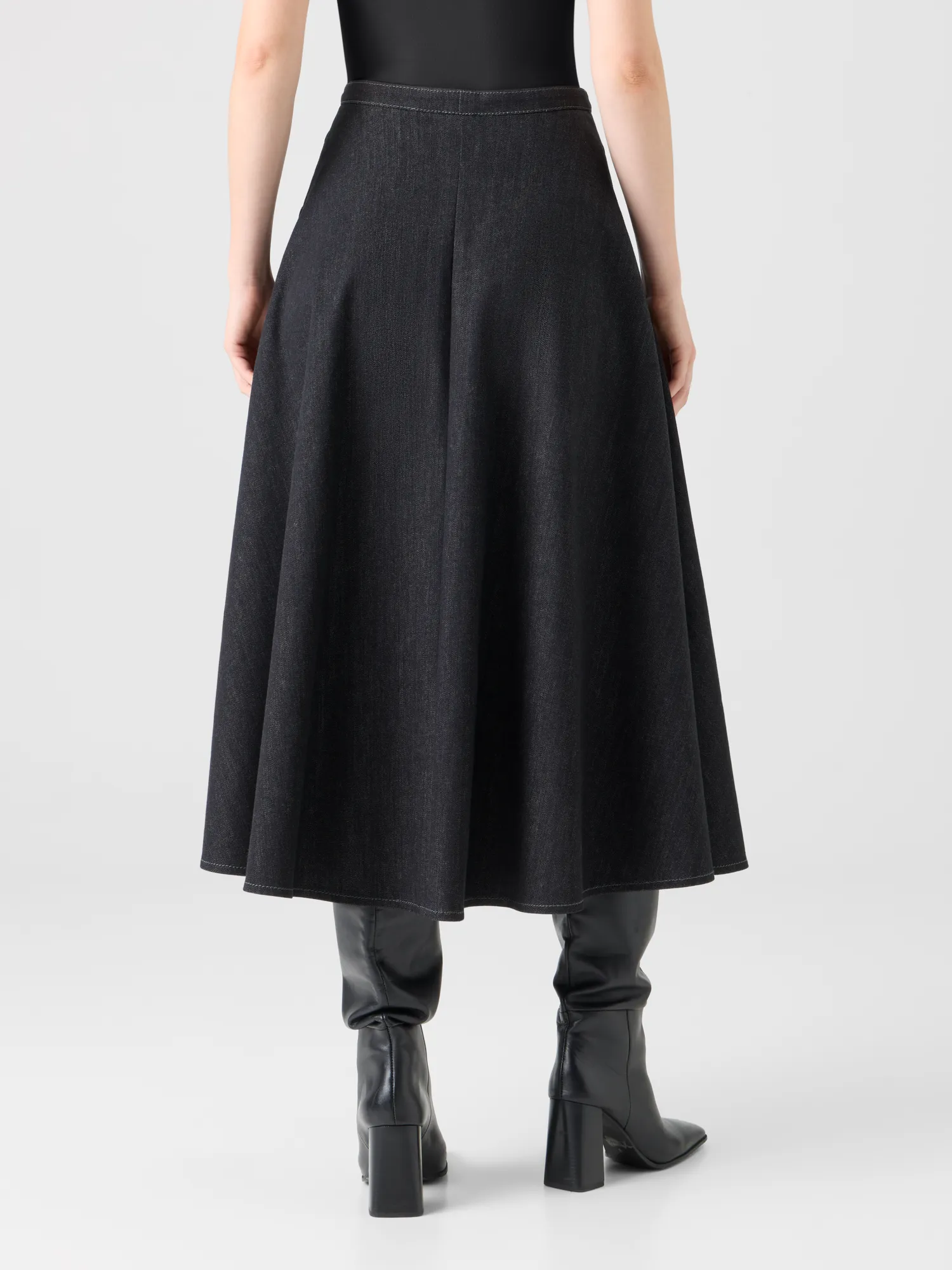 Flared Cotton Stretch Denim Skirt sold by Akris product image thumbnail 5