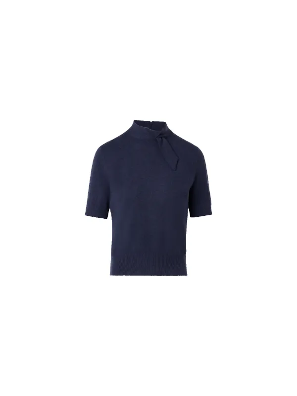 Short Sleeve Cashmere Sweater with Knot Detail sold by Akris