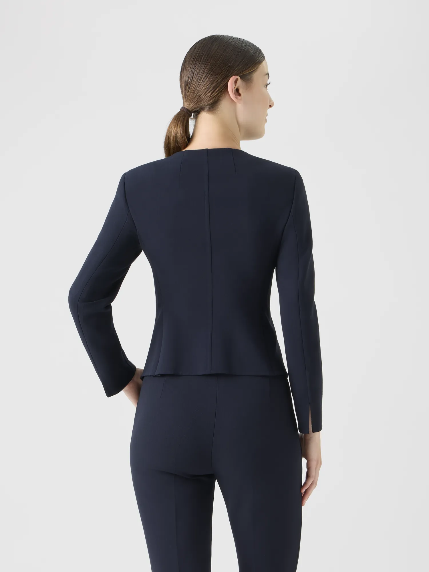 Fitted Wool Bi-Stretch Double-Face Jacket sold by Akris product image thumbnail 4