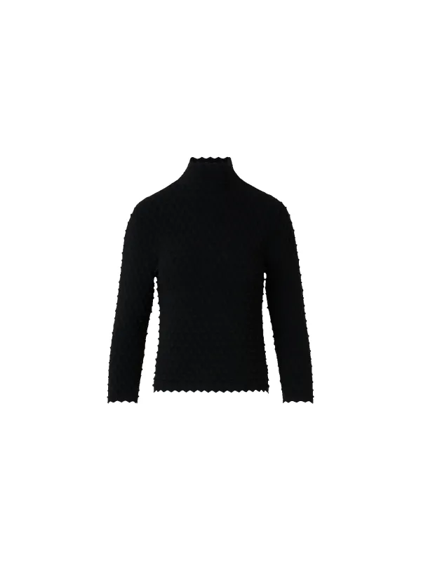 3D Textured Viscose Knit Sweater made by Akris Punto