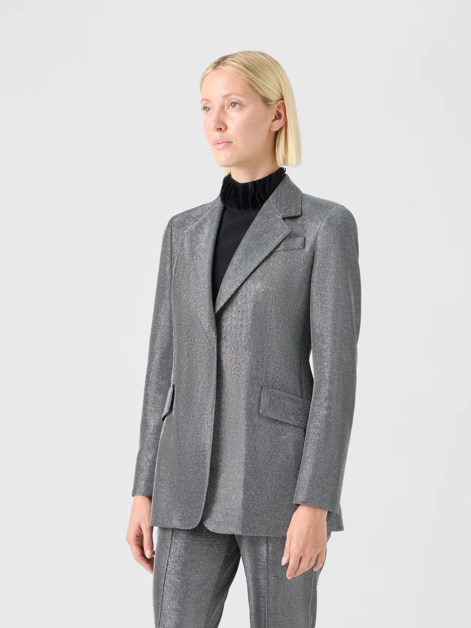 Metallic Birdseye Jersey Blazer sold by Akris product image thumbnail 5