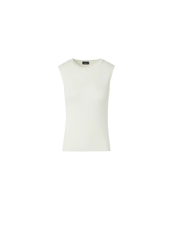 Sleeveless Knit Top in Silk Stretch made by Akris