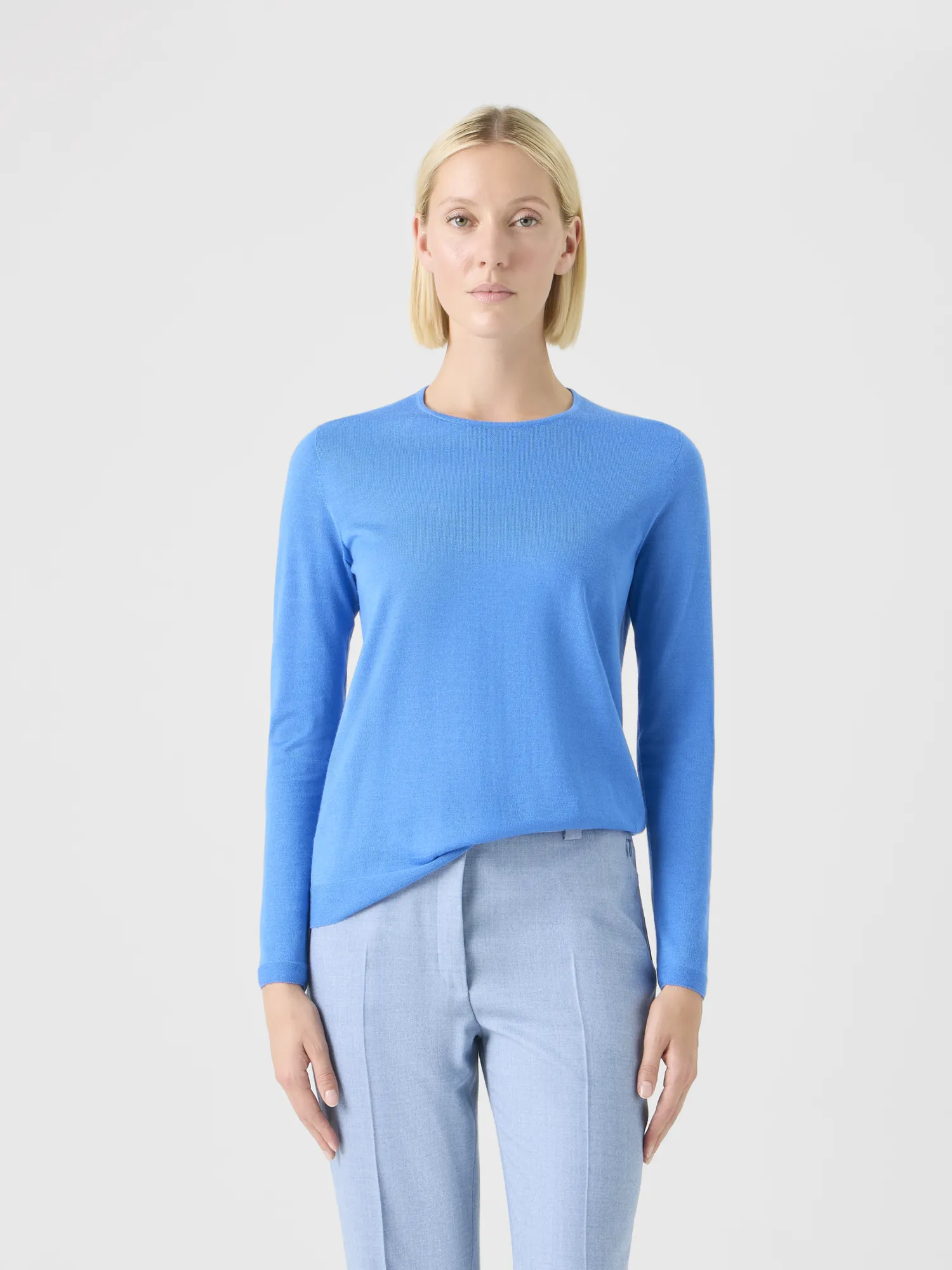 Seamless Crew Neck Sweater in Cashmere Silk sold by Akris product image thumbnail 2
