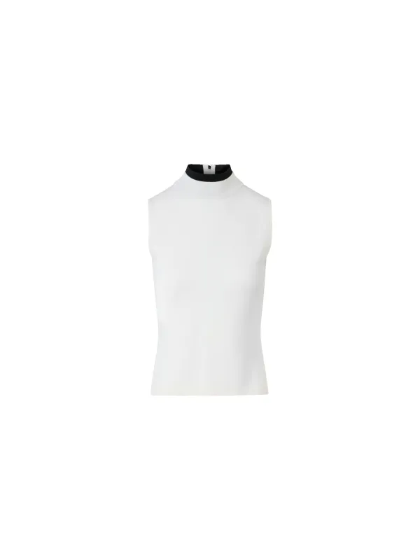 Trompe l’Oeil Merino Wool Knit Top sold by Akris