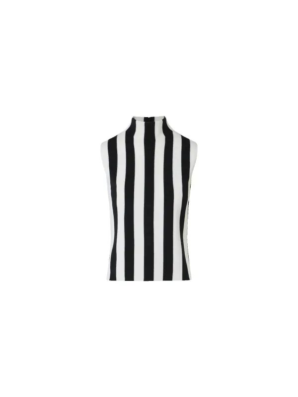 Striped Full Needle Merino Knit Top made by Akris Punto