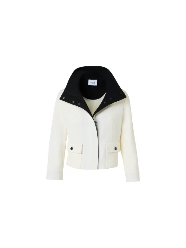 Contrast Wool Tricotine Jacket made by Akris Punto
